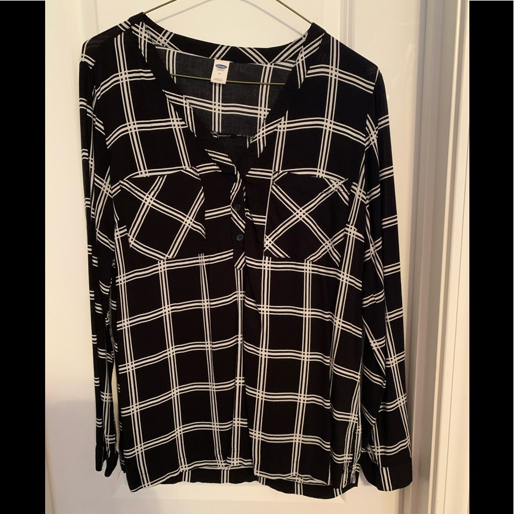 Black and white blouse